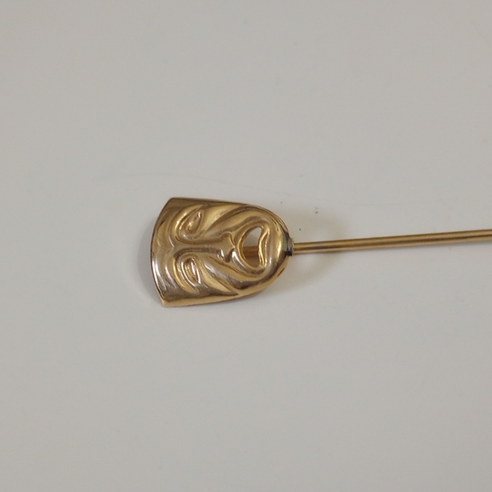 Vintage theater lover stickpin 12k gold filled tragedy mask